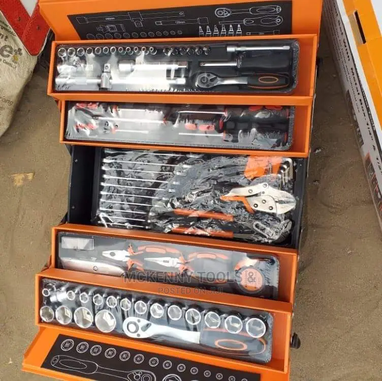 Folding Metal Tool Box With 85 Tool Sets