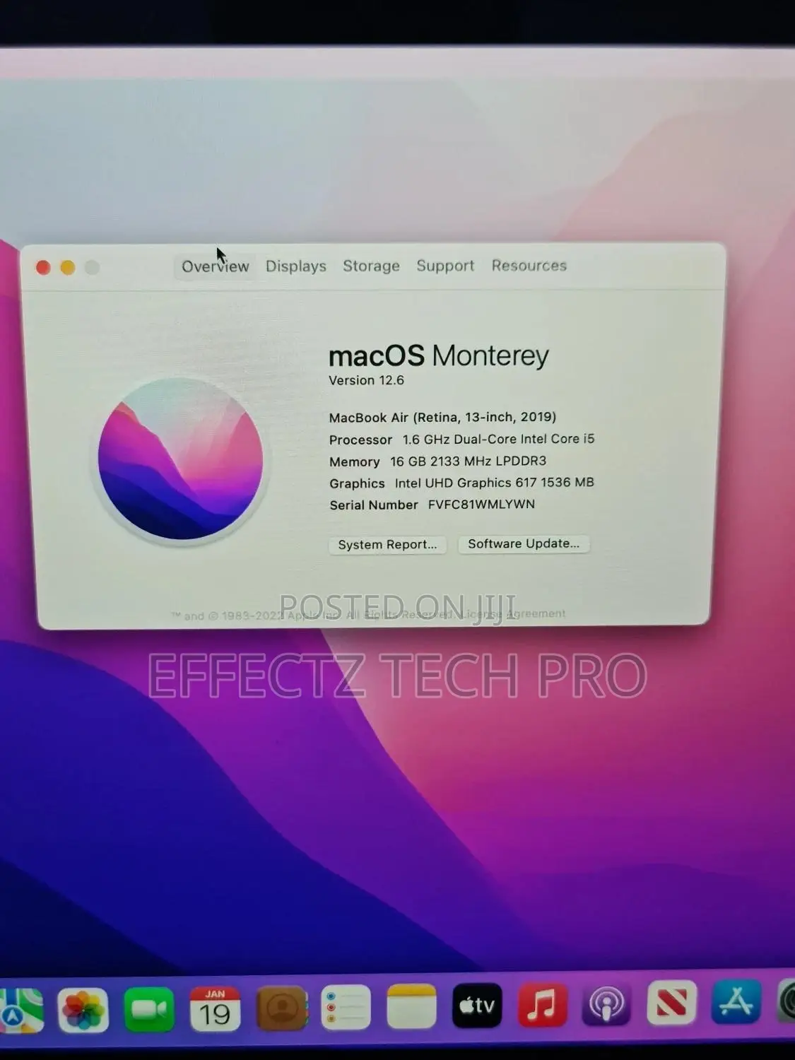 Laptop Apple MacBook Air 2019 16GB Intel Core i5 SSD 256GB