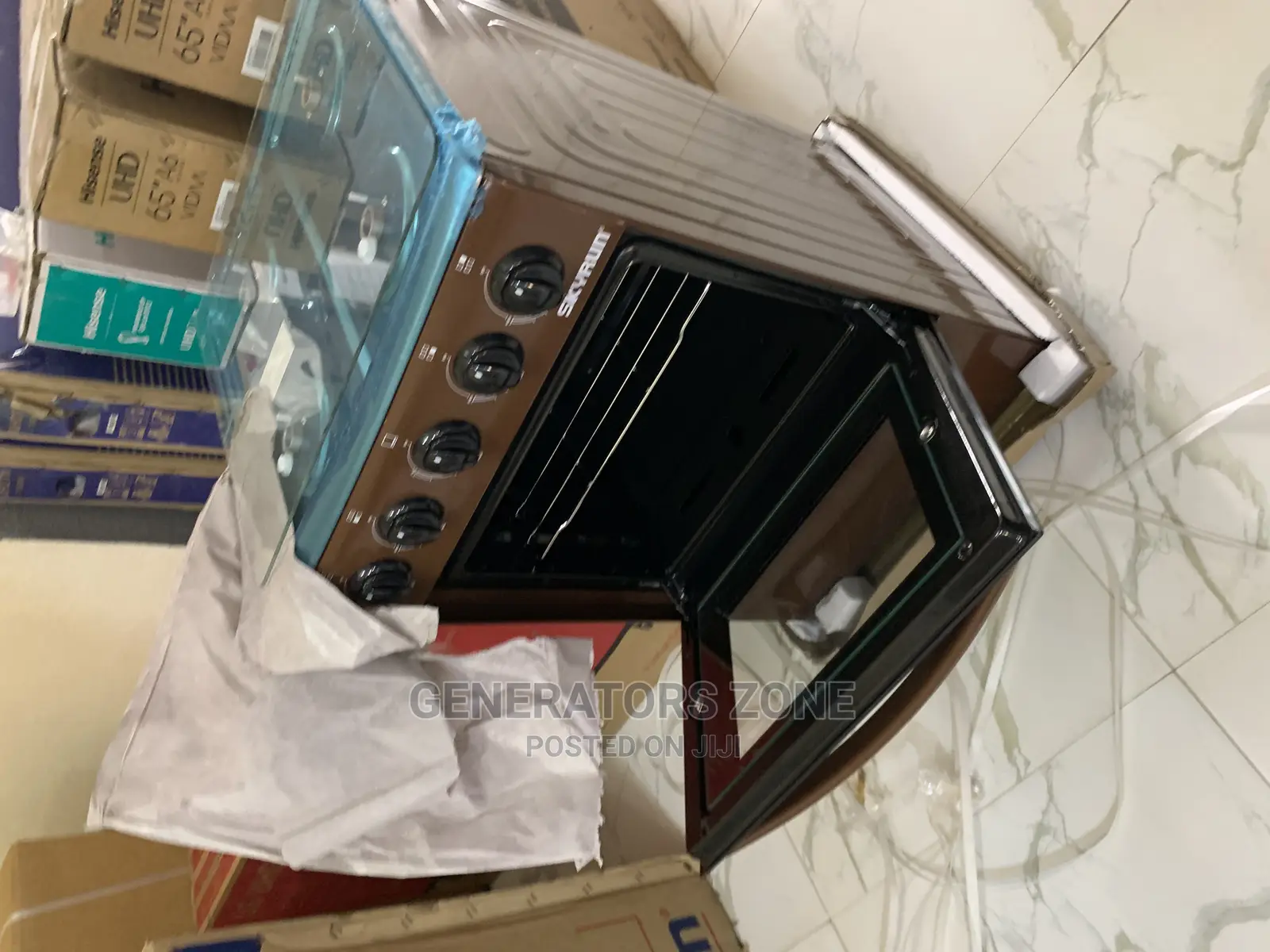 (4+0) 4 Burner Skyrun Gas Cooker+Oven+Glass Lid
