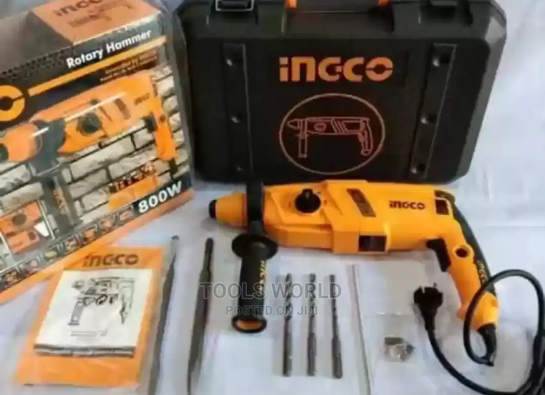 Ingco 800w Rotary Hammer Drill With 3 Sds-drill Bits
