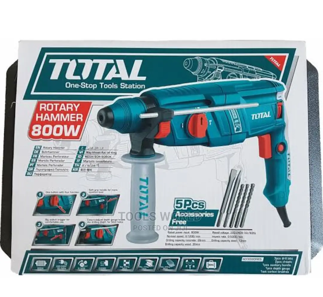 Total 3 in 1 26mm Rotary Hammer 800W (Th308268-8)