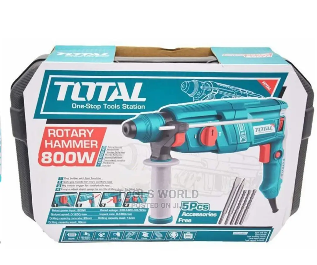 Total 3 in 1 26mm Rotary Hammer 800W (Th308268-8)