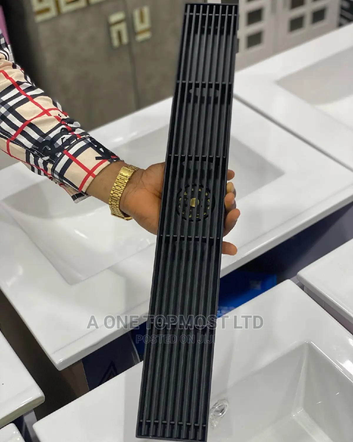 Black Floor Drain 60cm