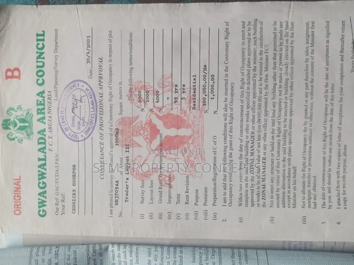 Land for Sale at Trader Layout 3 Gwagwalada Abuja