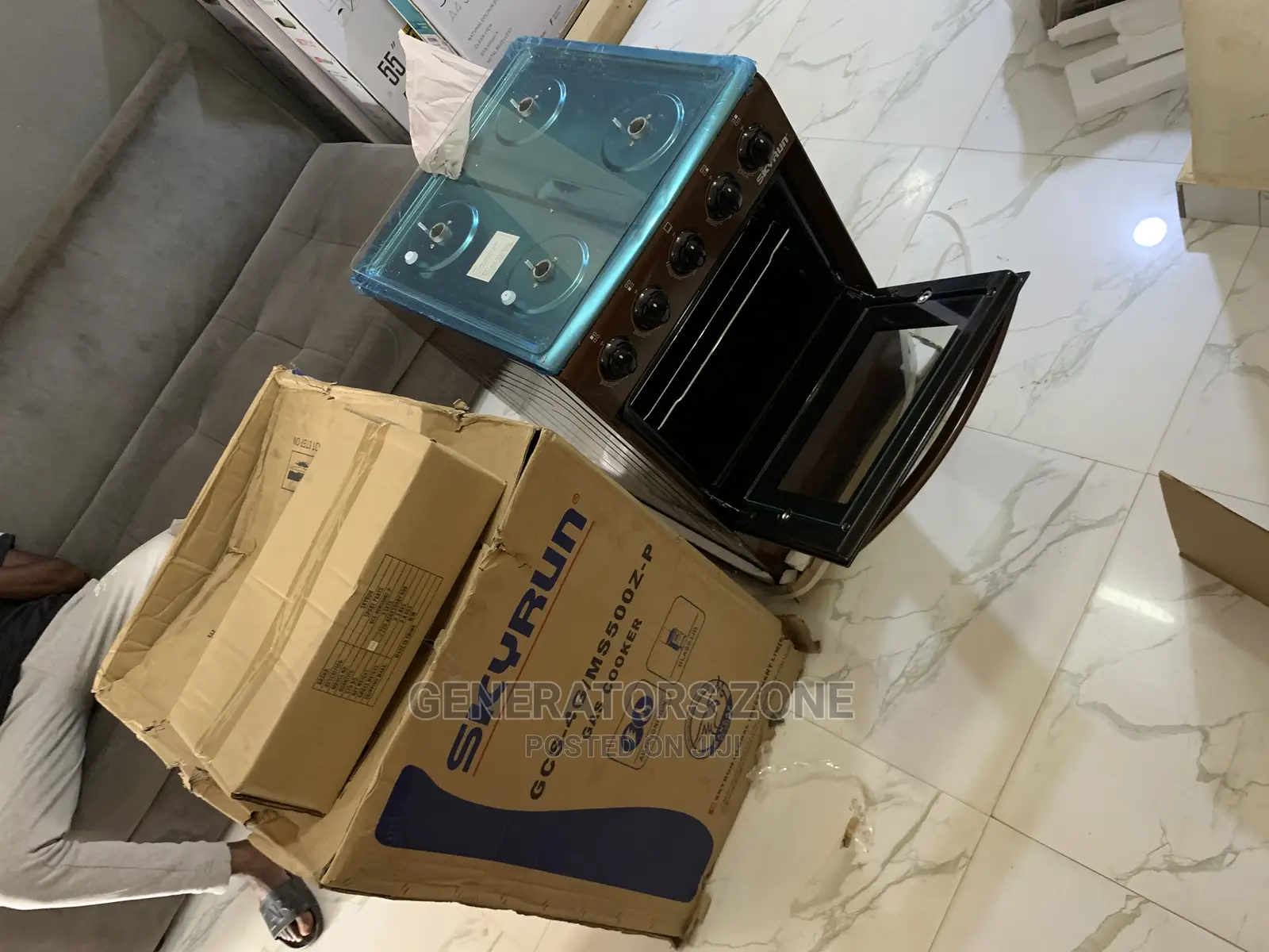 Free Standing Gas Cooker-Skyrun Auto Ignition-4 Burner|Brown