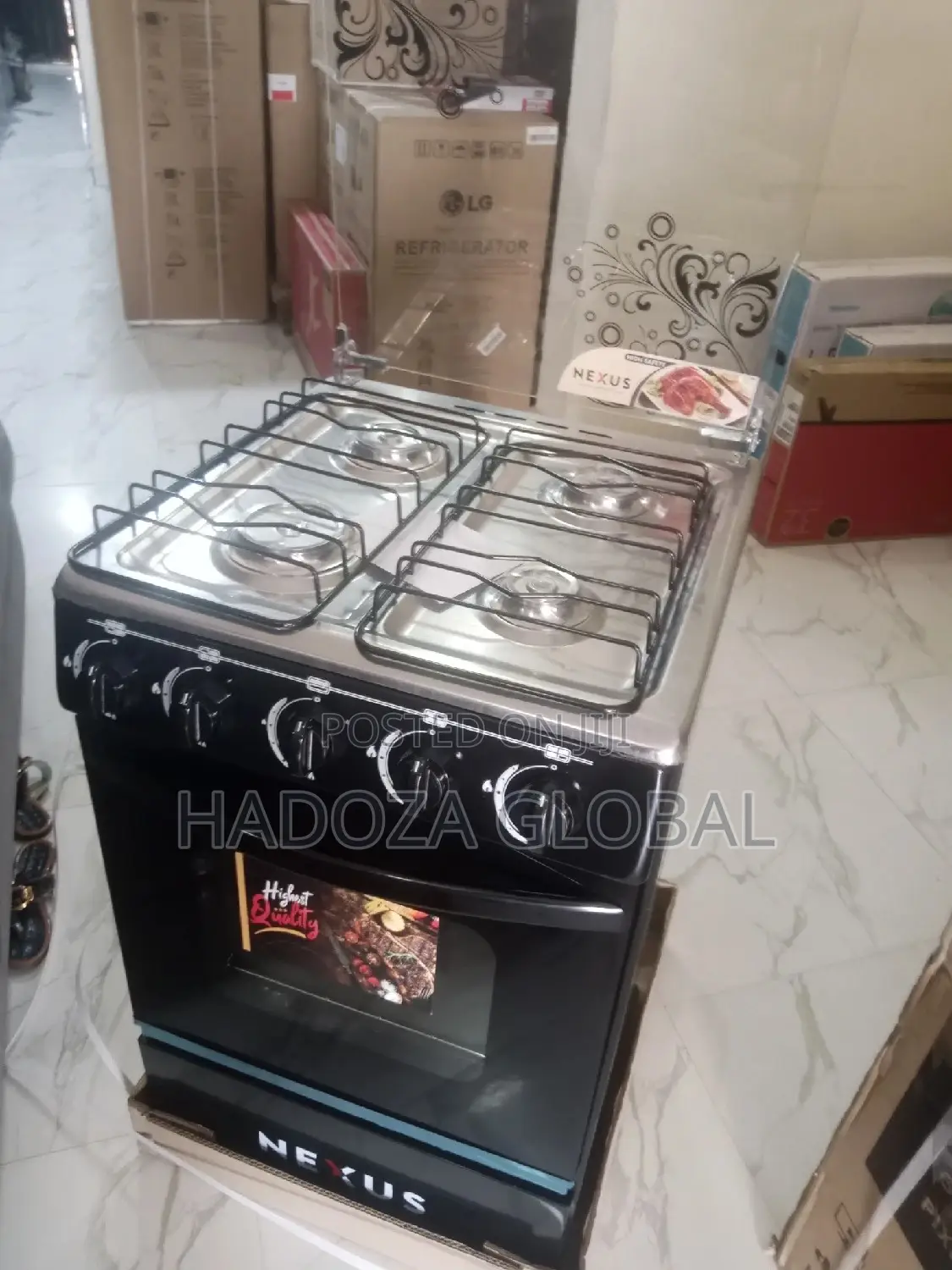 Nexus Cooker 4 Has Burner With Glass Oven Door.