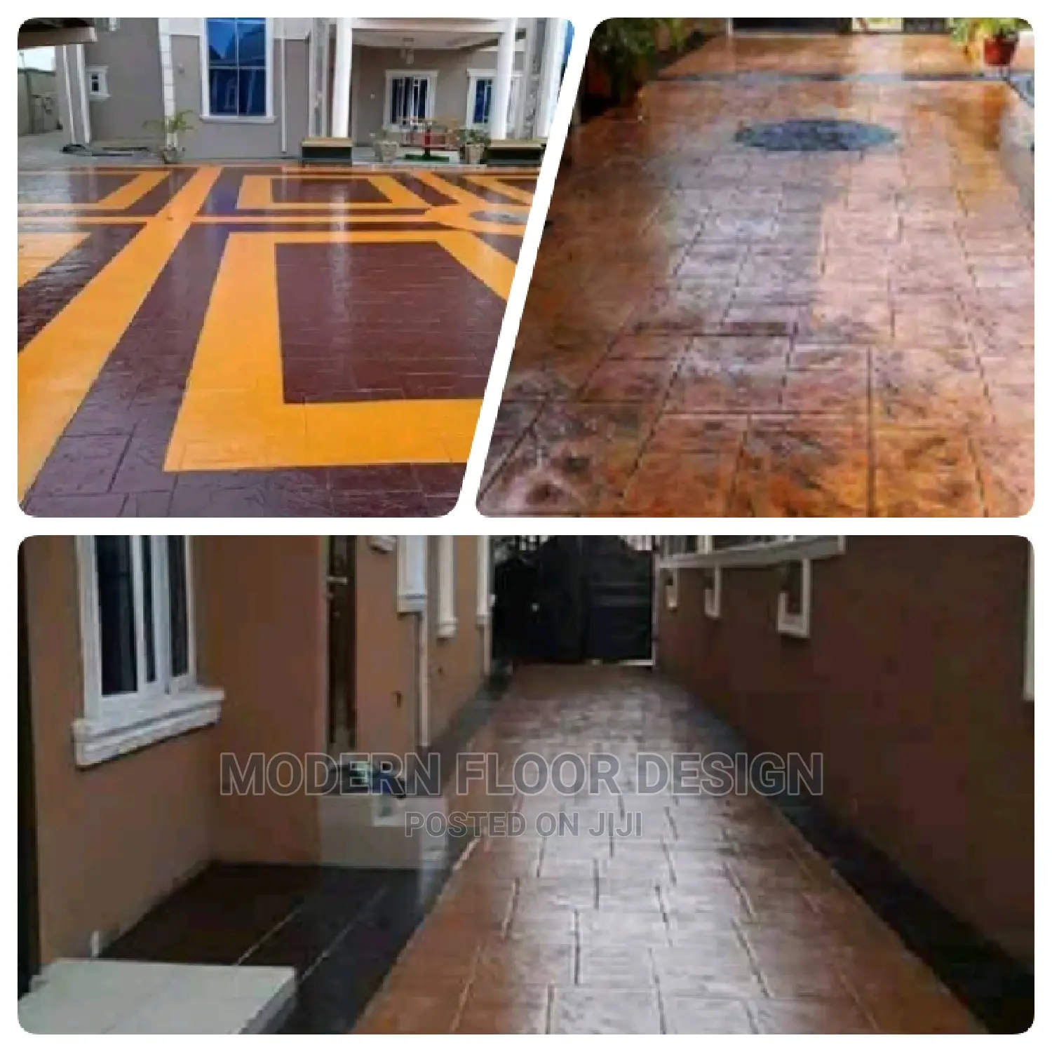 Red Brick Modern Stamps Floor