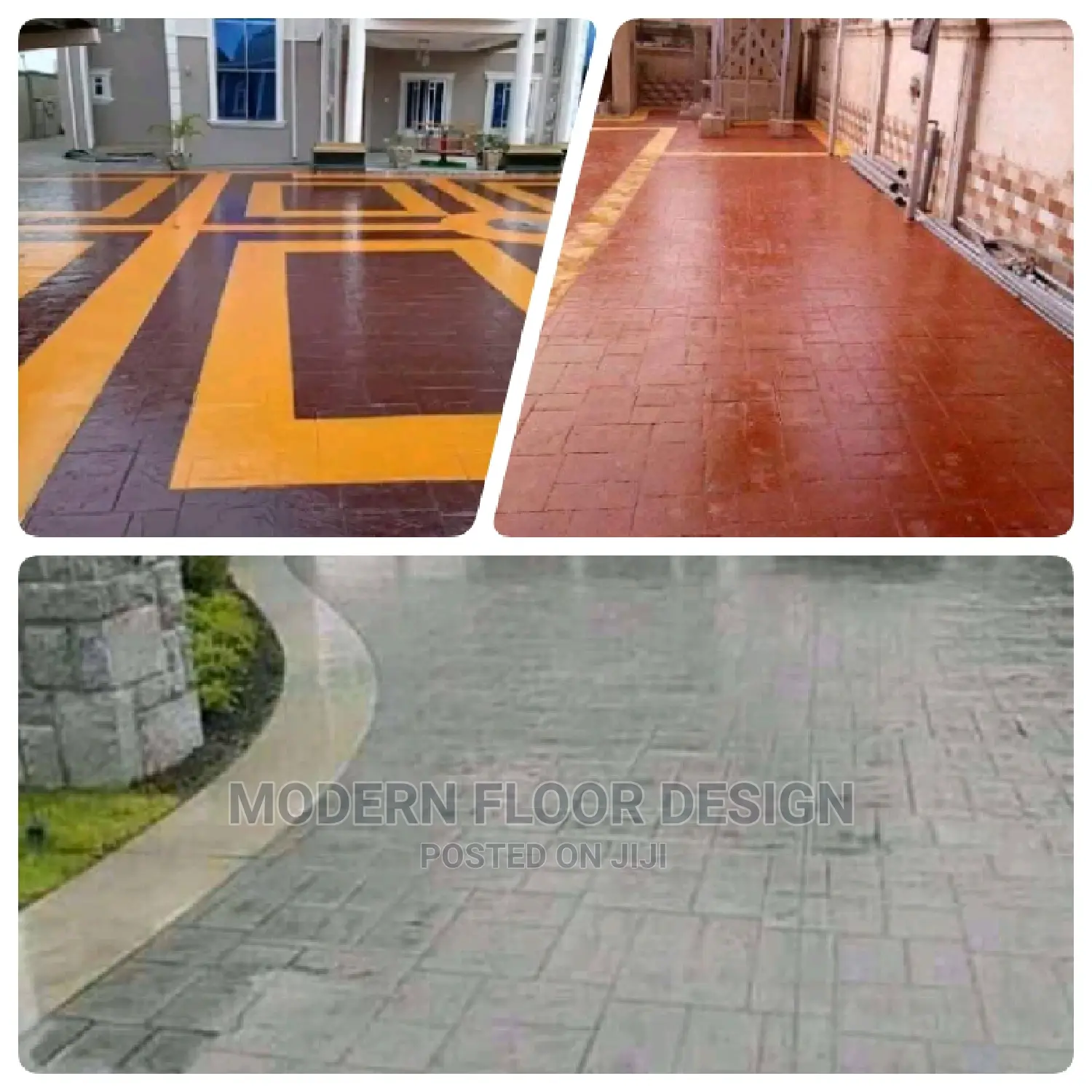 Red Brick Modern Stamps Floor