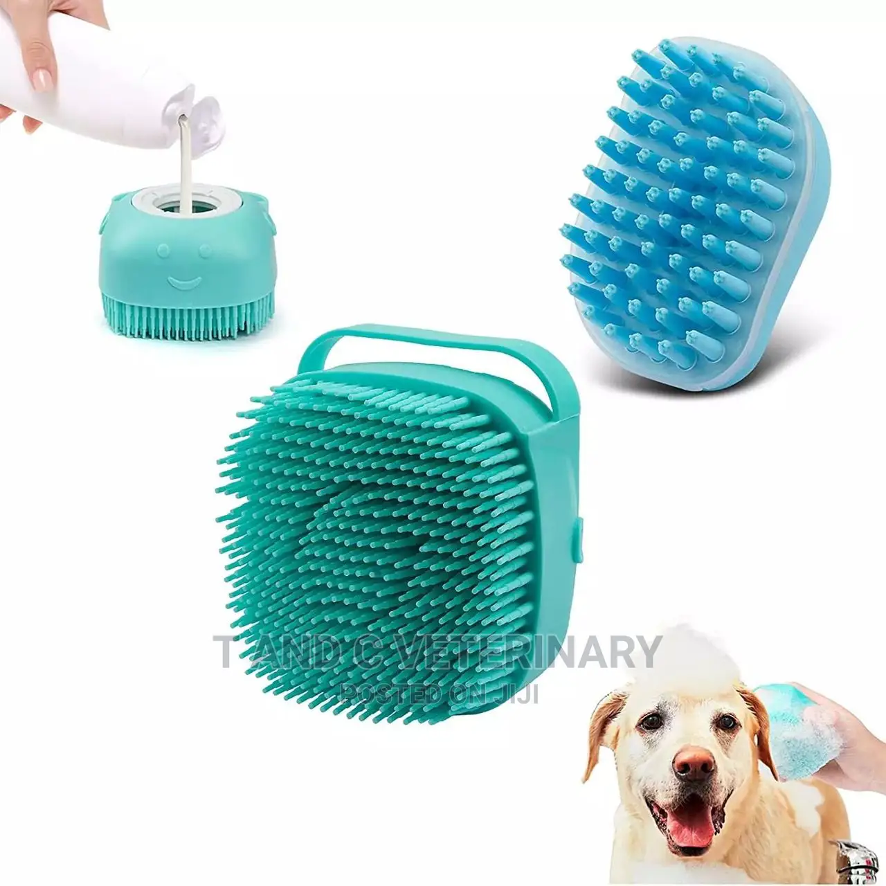 Dog Cat Pet Bath Brush Shampoo Dispenser