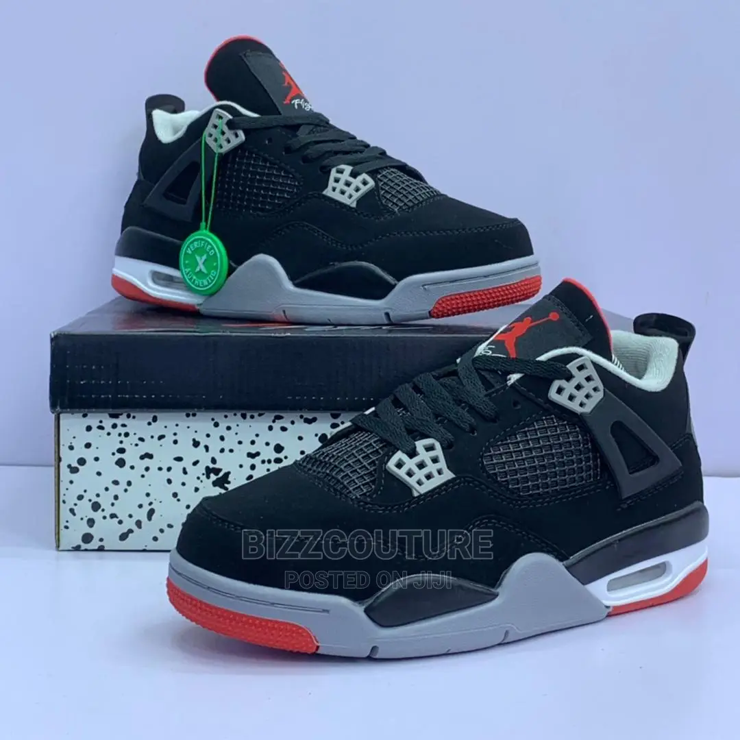 Original AIR JORDAN RETRO 4 BRED Sneakers Available in Store