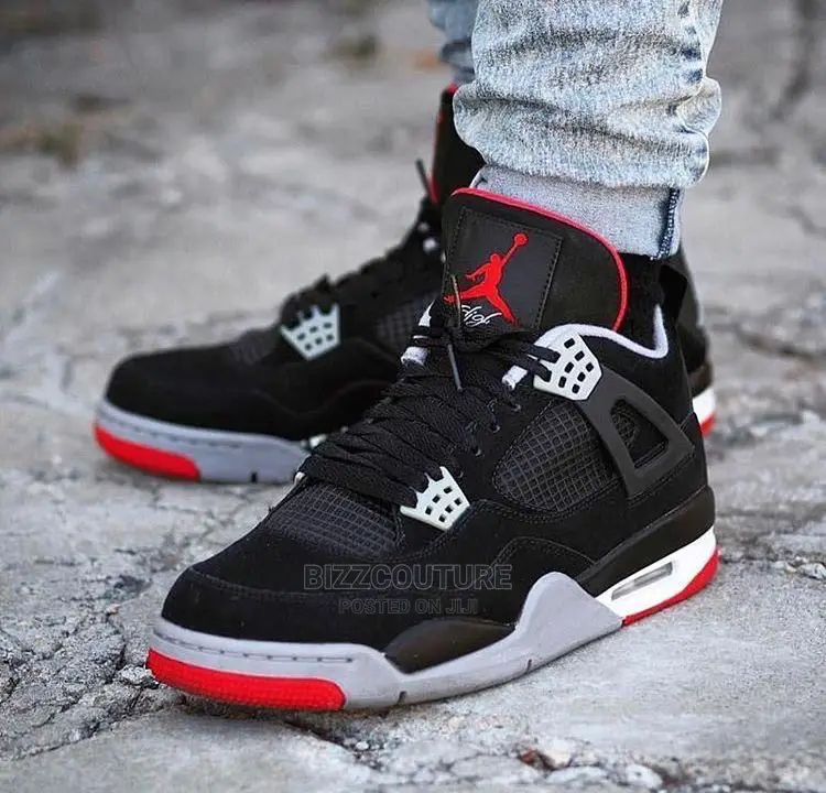 Original AIR JORDAN RETRO 4 BRED Sneakers Available in Store