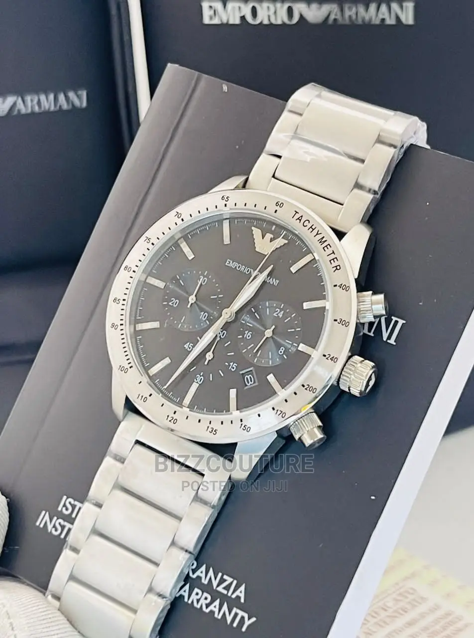 Original EMPORIO ARMANI Silver Steel Available in Store