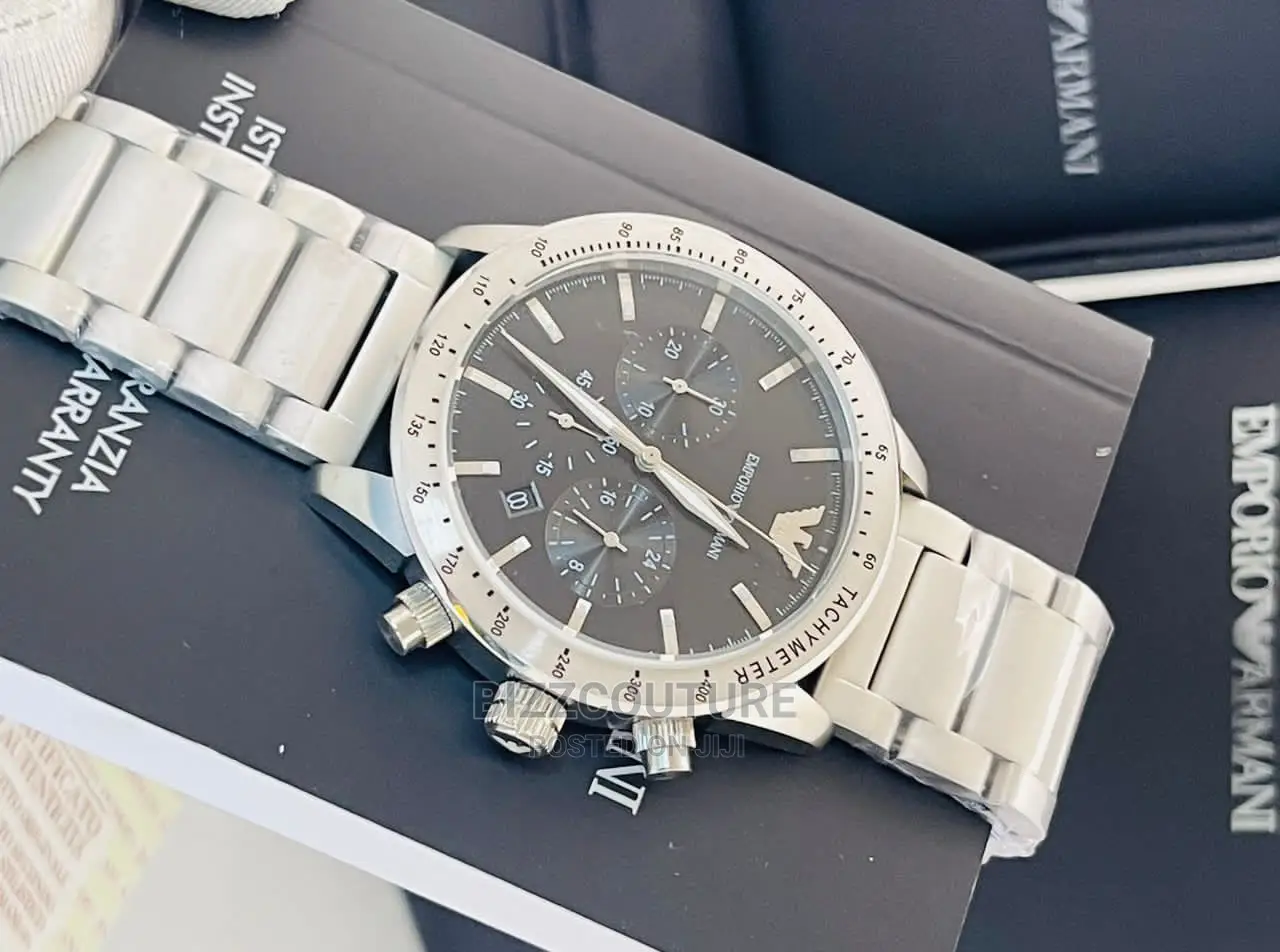 Original EMPORIO ARMANI Silver Steel Available in Store