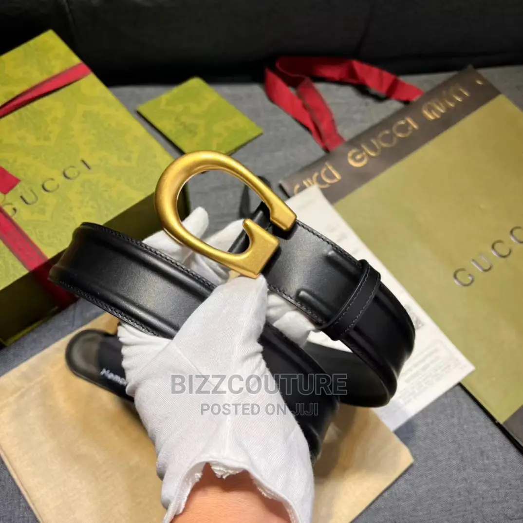 Original GUCCI G BUCKEL Leather Belts Available in Store