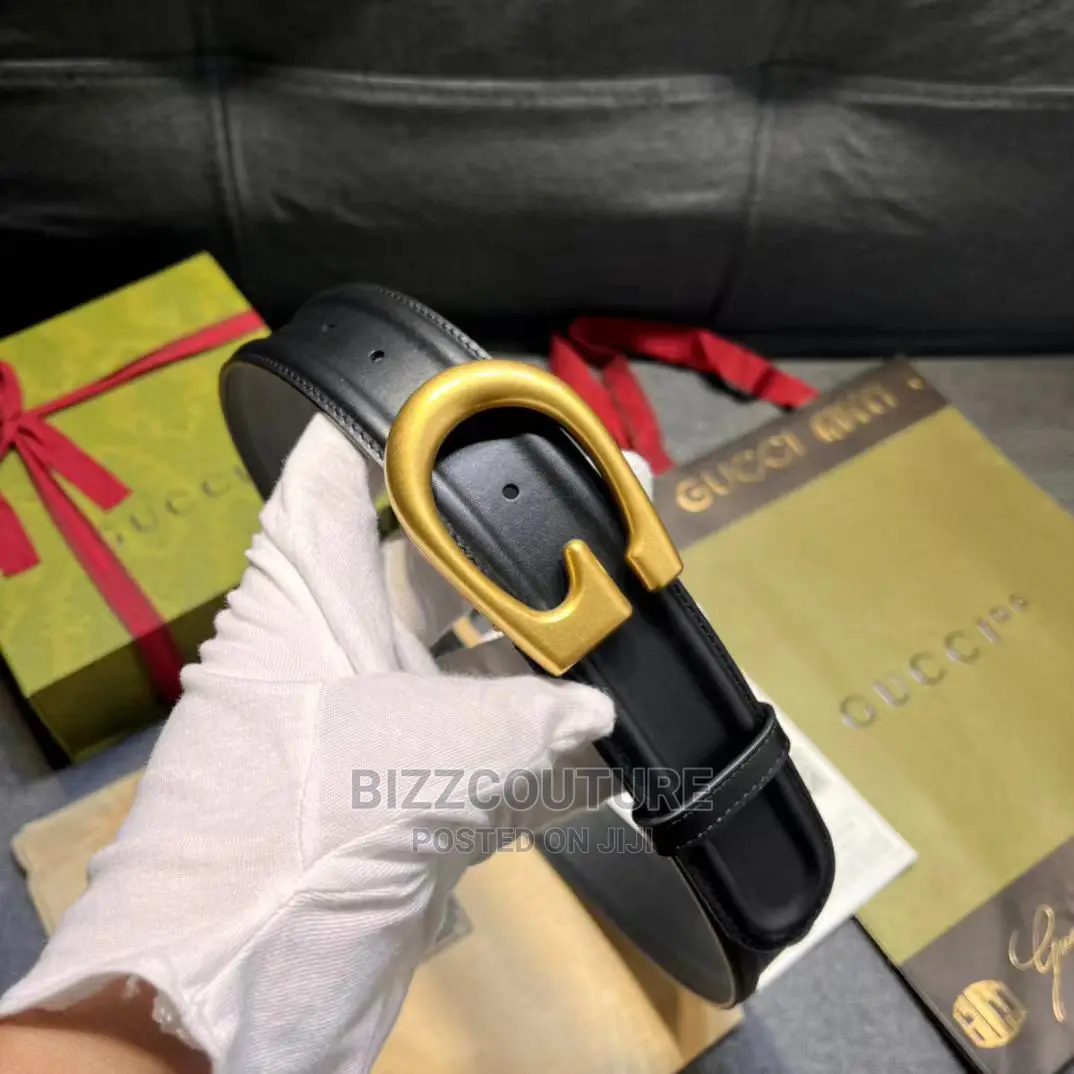 Original GUCCI G BUCKEL Leather Belts Available in Store