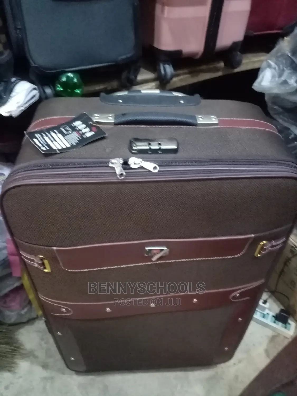 Big Dark Brown 2 Wheels Traveling Luggage Box