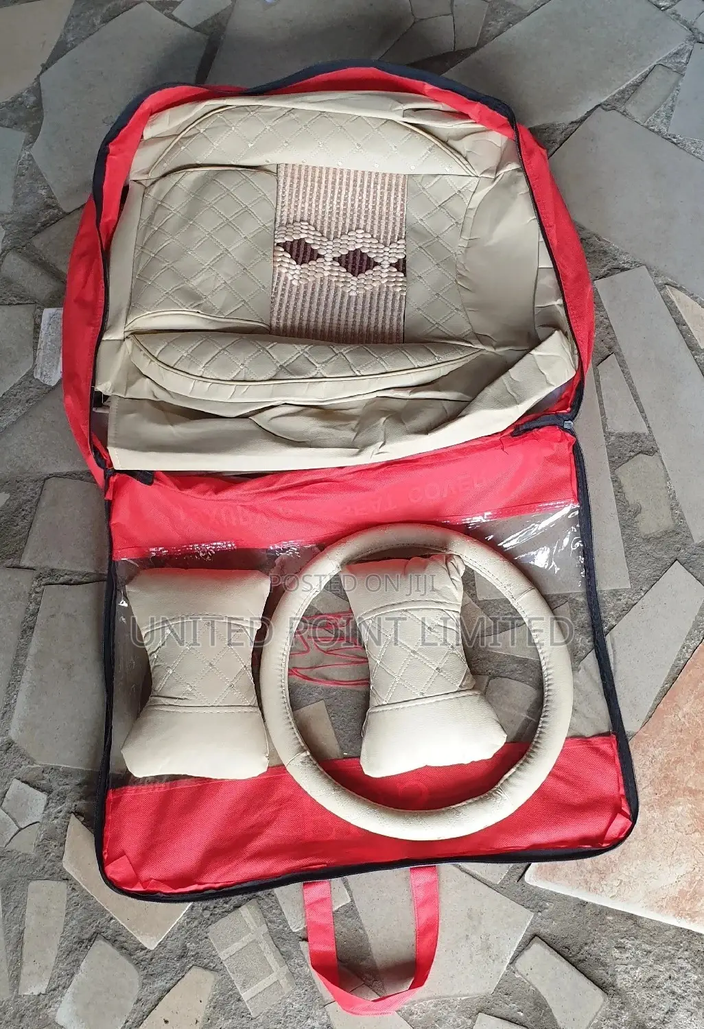 Milk/Cream Leather Seat Cover