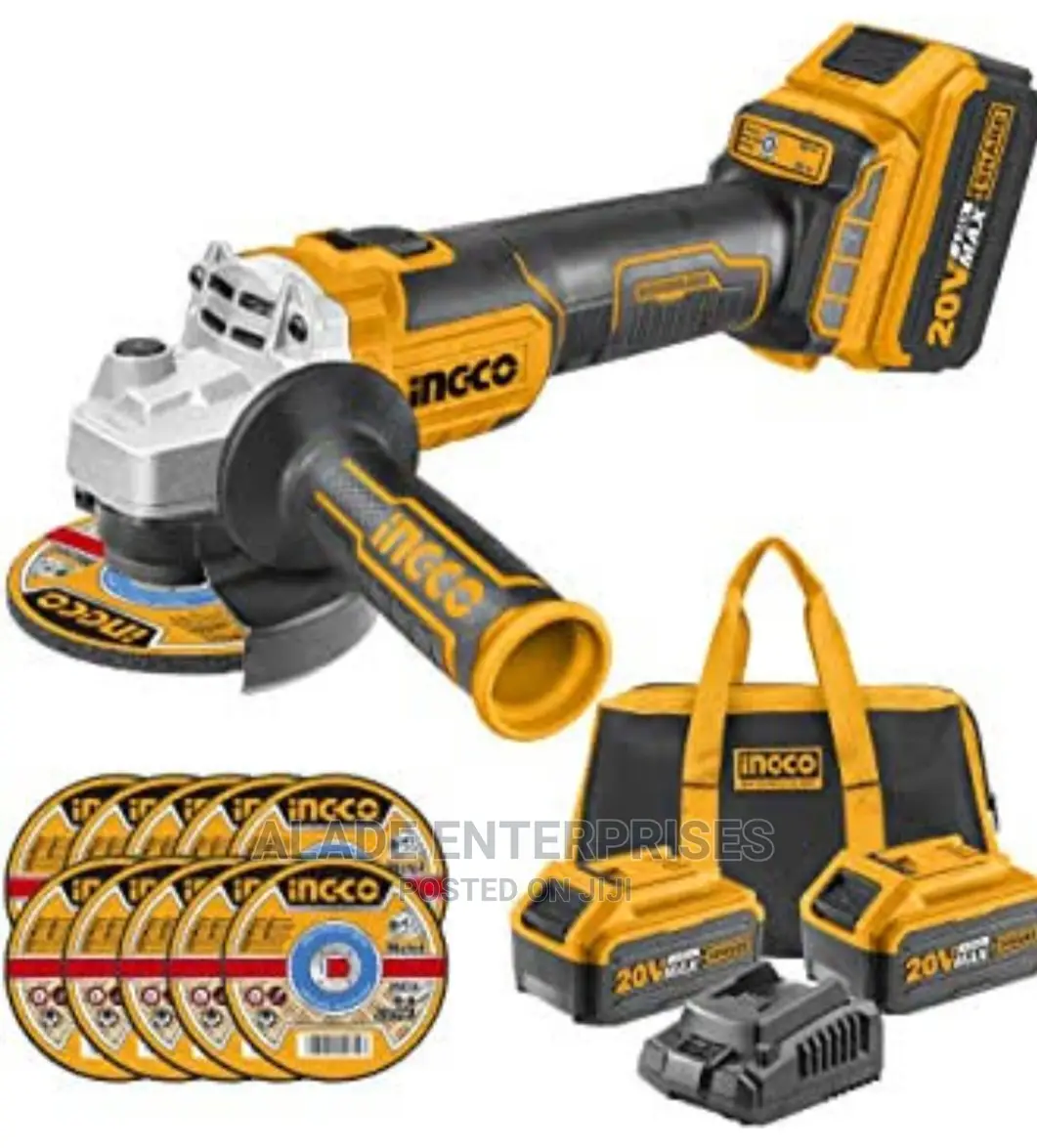 20v Cordless Grinder Ingco With 10pcs Cutting Disc 5 Inches