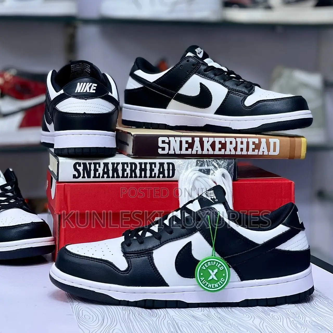 Original Nike Sb Dunk Low Black White Sneakers