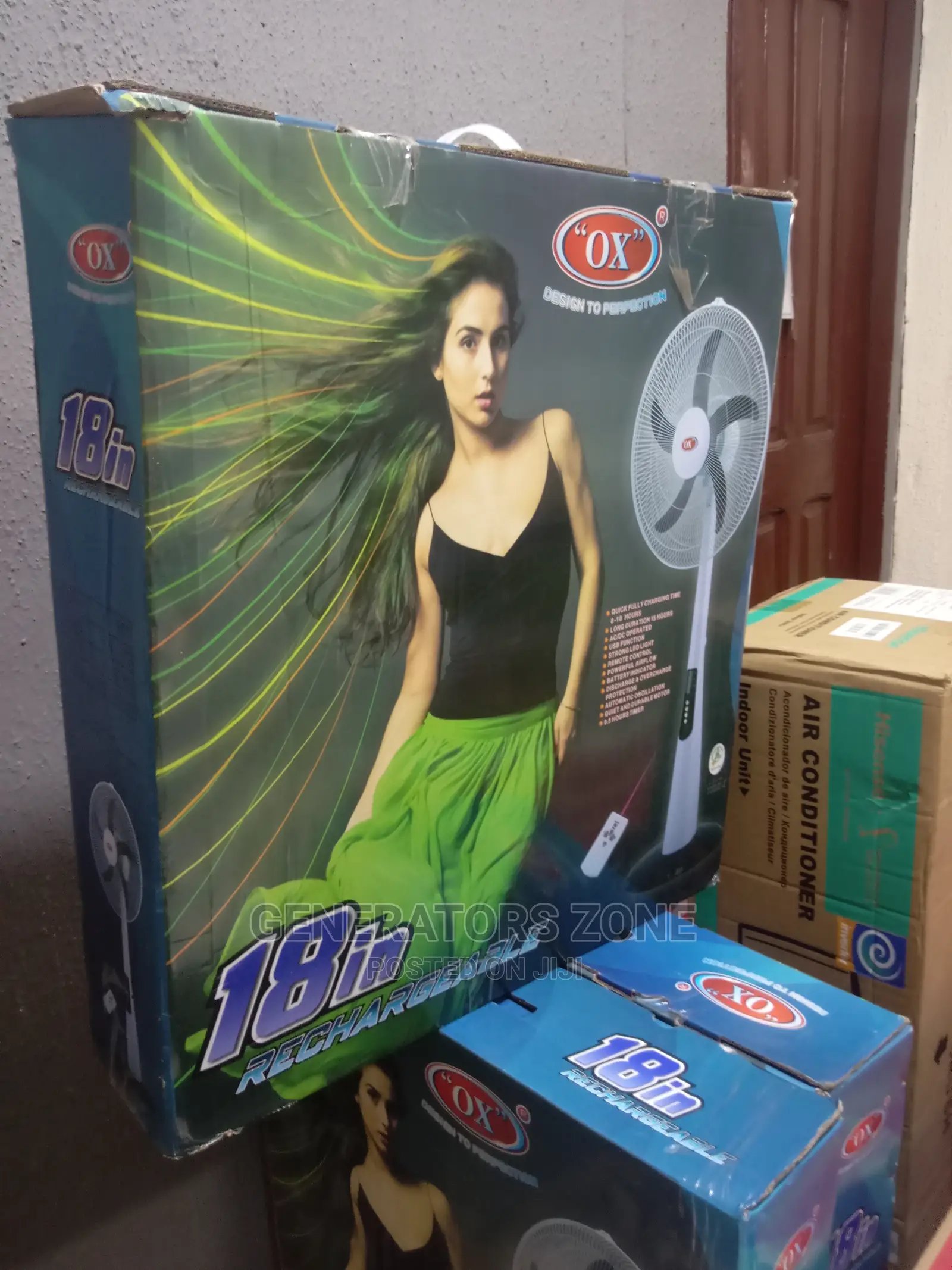 Affordable Rechargeable OX 18'' Standing Fan With Remote