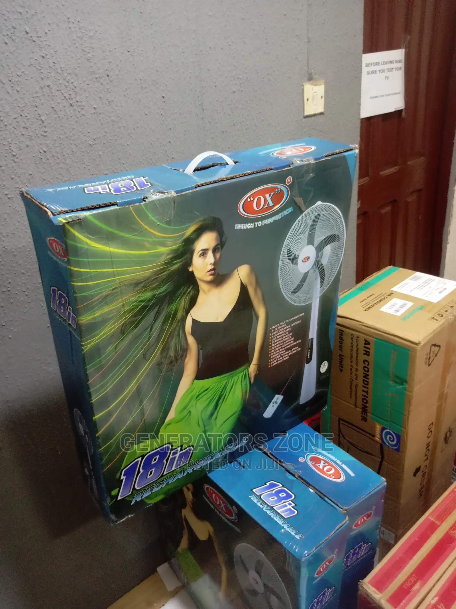 18'' Powerful Airflow Rechargeable Standing Fan-Ox