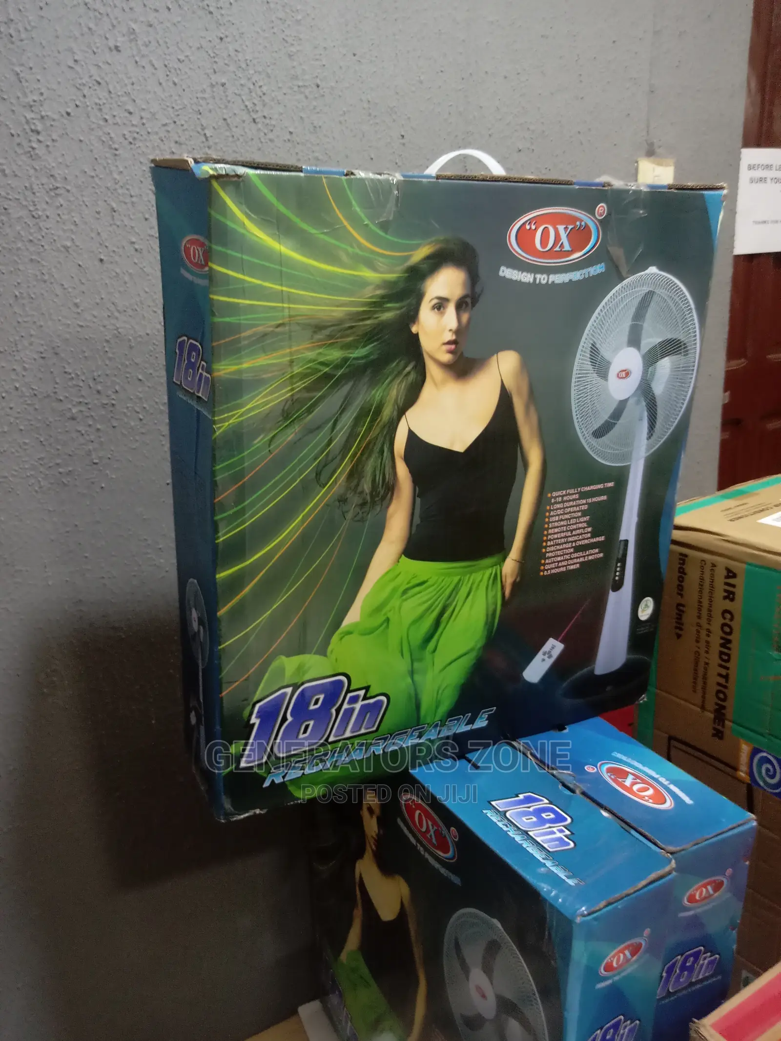 OX Powerful Airflow 18'' Standing Fan(Rechargeable)