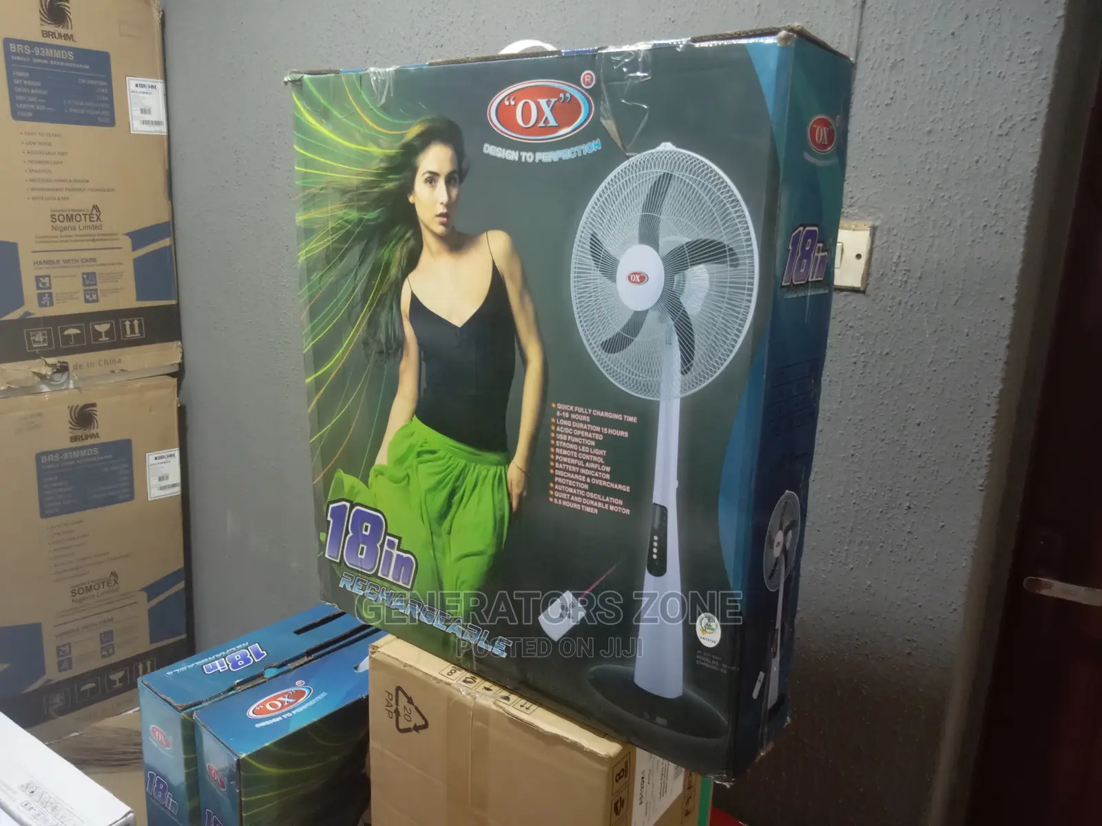 Brand New 18'' Fast Charging Rechargeable Standing Fan