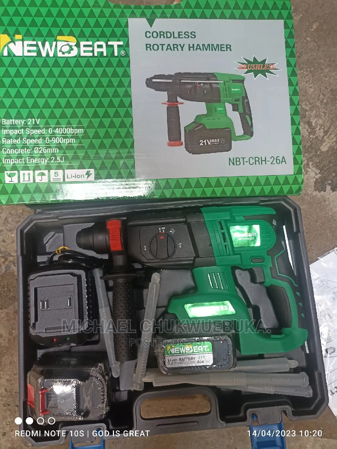 Cordless Rotary Hammer 21v Newbeat