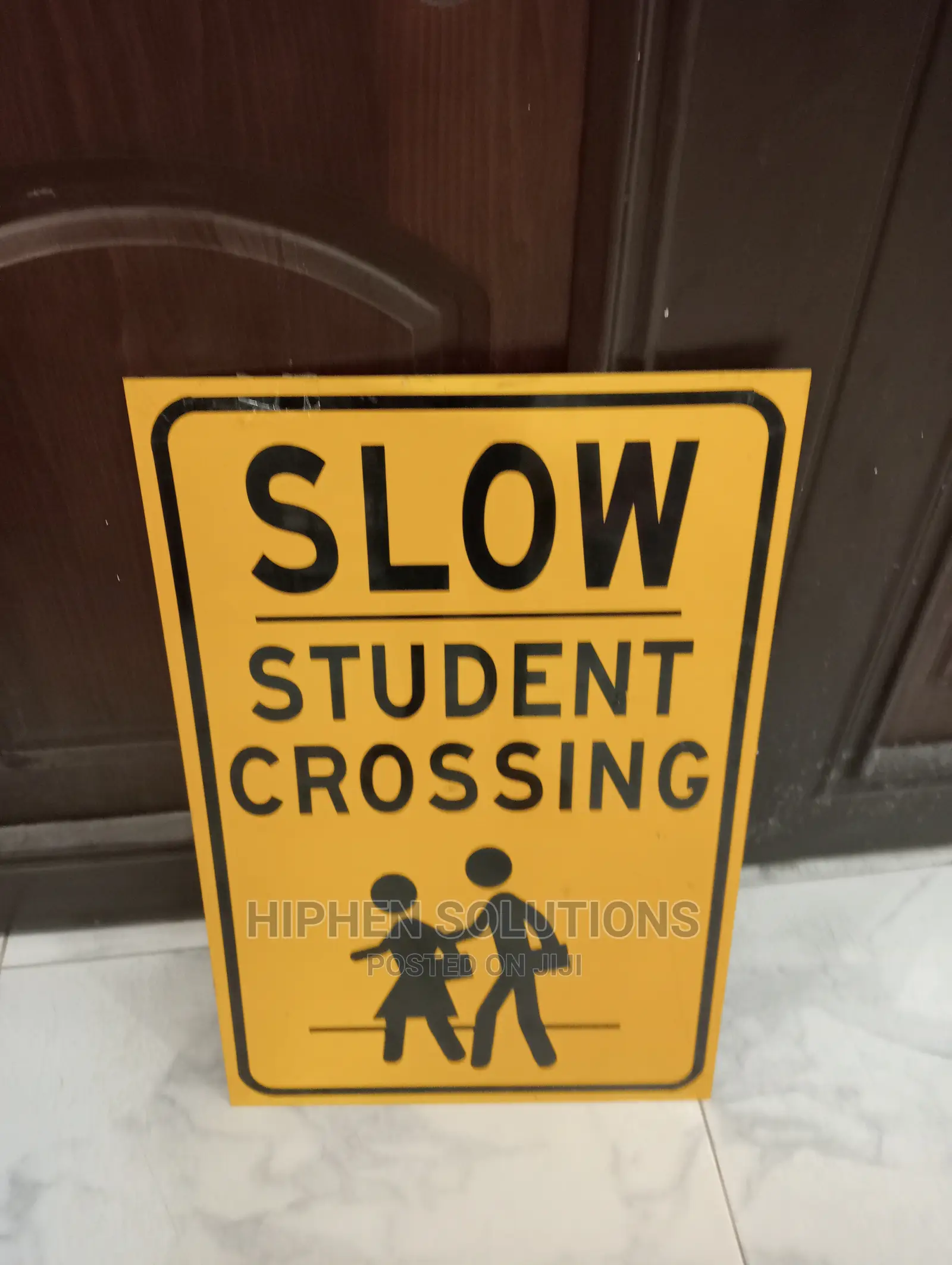 Portable Slow Down School Sign Yellow Green