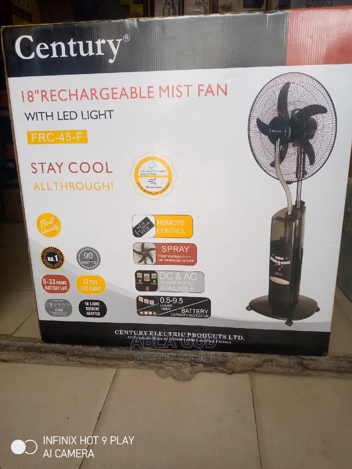 CENTURY 18 Inches Rechargeable Mixed Fan,