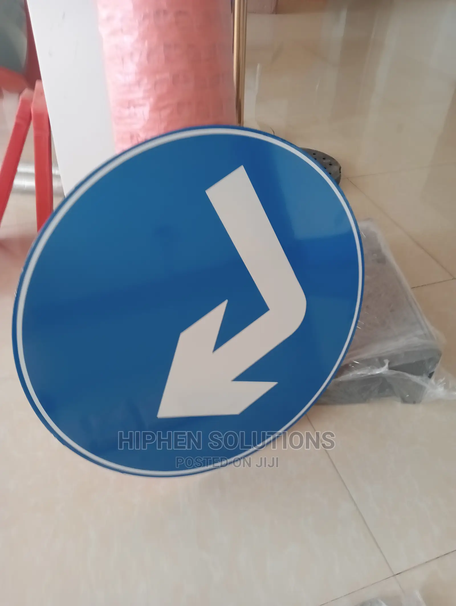 Turn Right Road Ahead Warning Sign