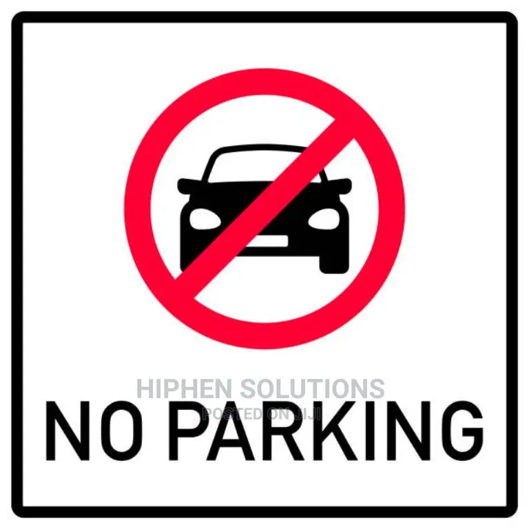 No Parking Sign With Symbol