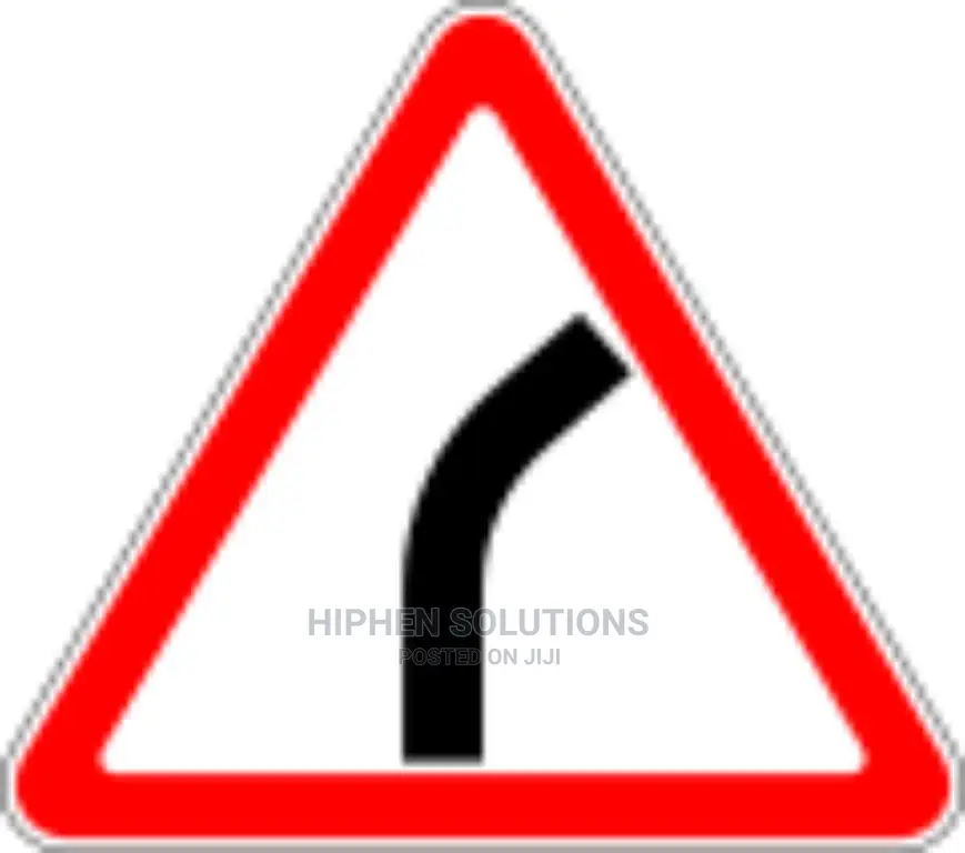 Portable Warning Road Bend To Right Sign