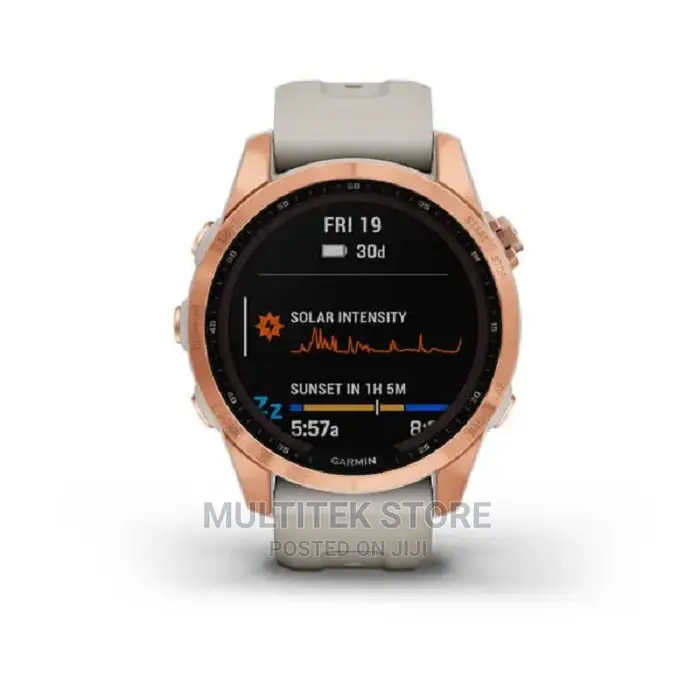 Garmin Fenix 7S, Solar Edition - Rose Gold With Light Sand B