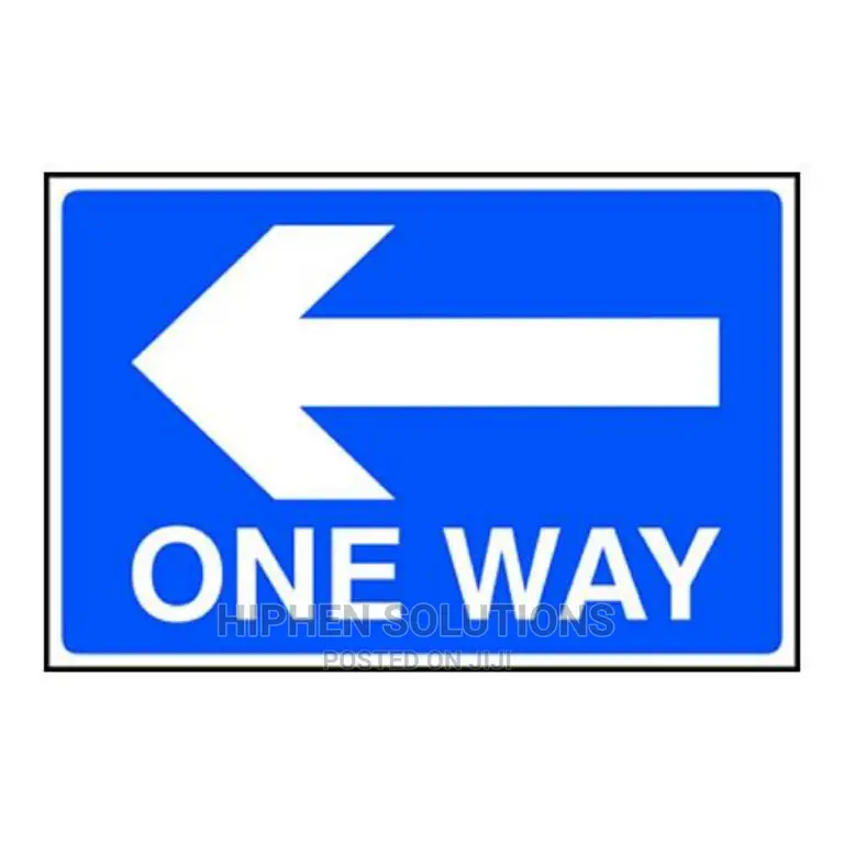 One Way Road Sign Straight On / Up 600x450mm