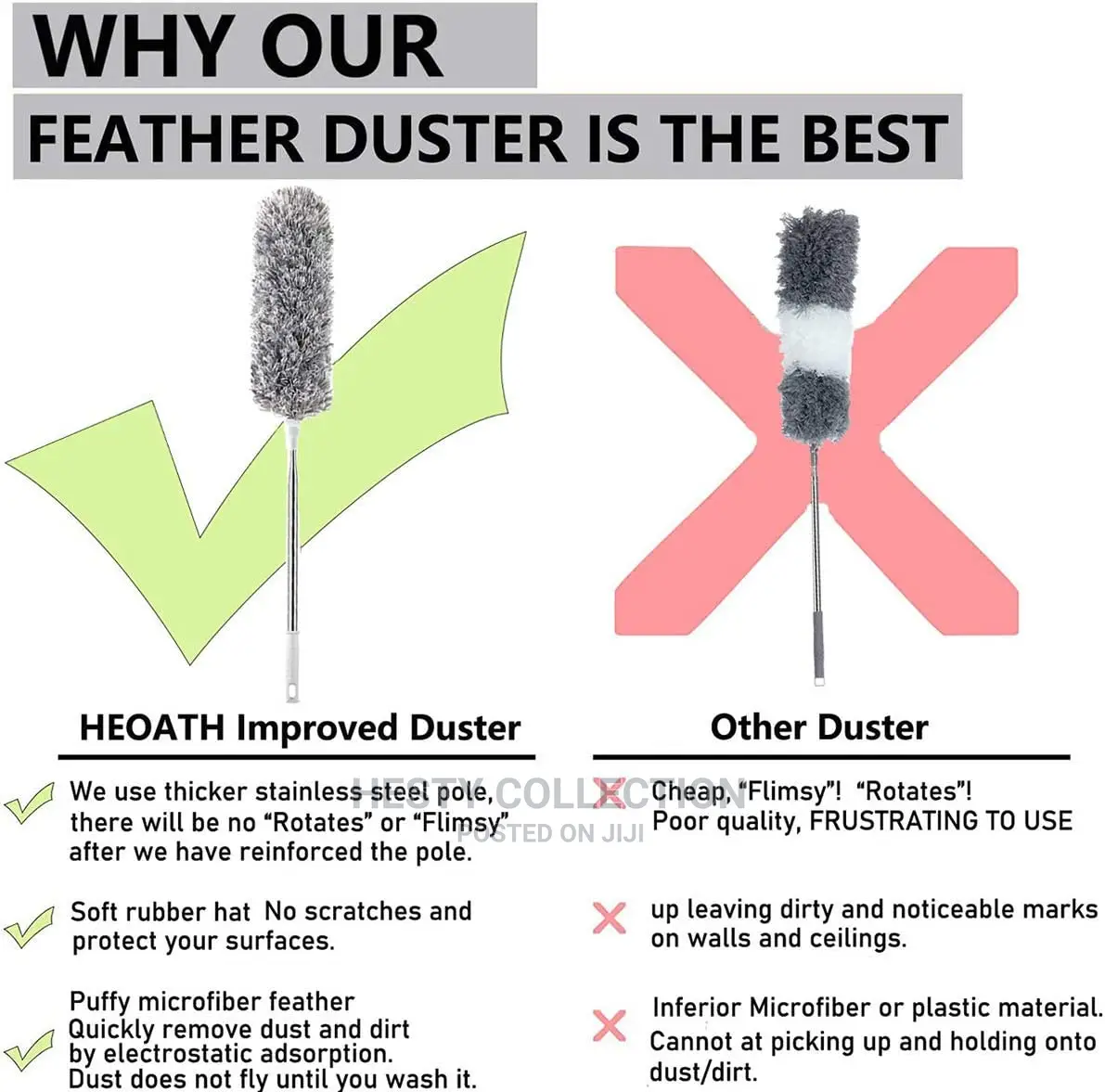 Microfiber Feather Duster With Extendable Pole