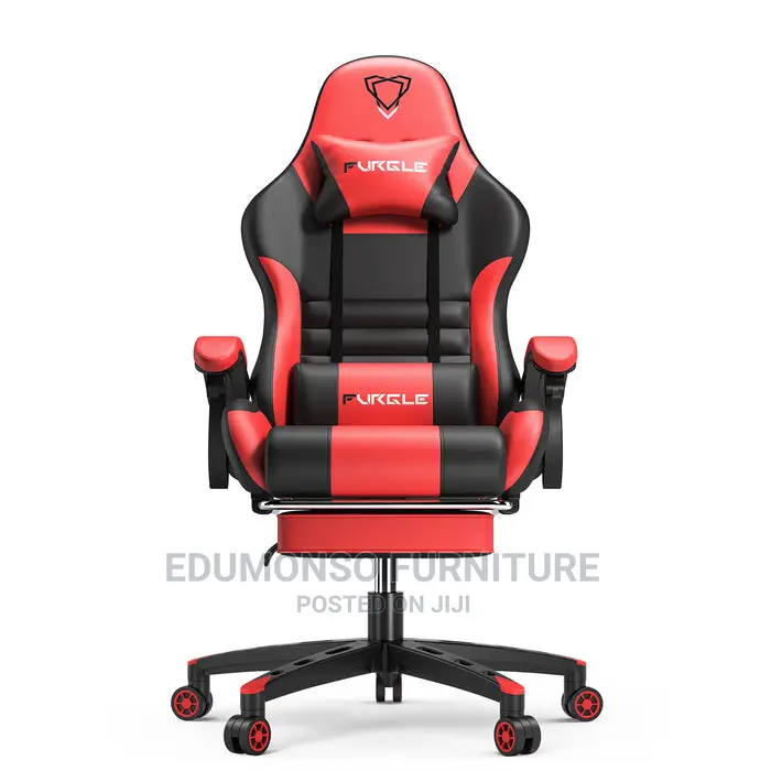 Furgle Pro Series Gaming Chair With Footrest-Red