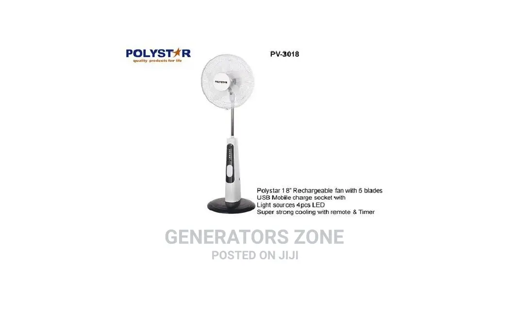 18''brand New Rechargeable Stand Fan+Remote Control-Polystar