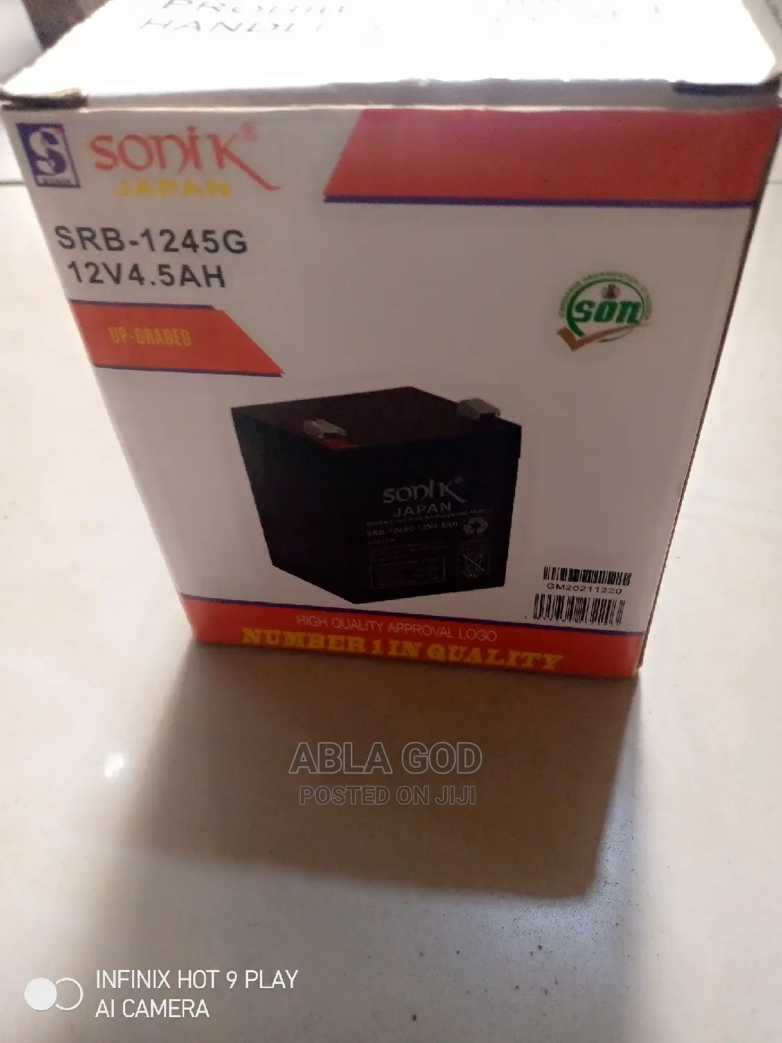 Sonik 12v 4.5ah Rechargeable Battery.