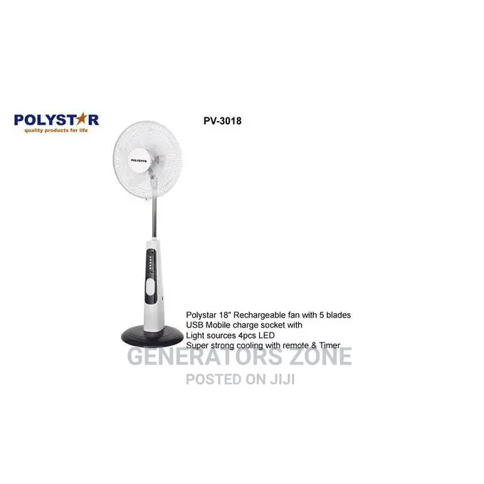 Polystar 18 Inches Rechargeable Standing Fan | Pv-3018