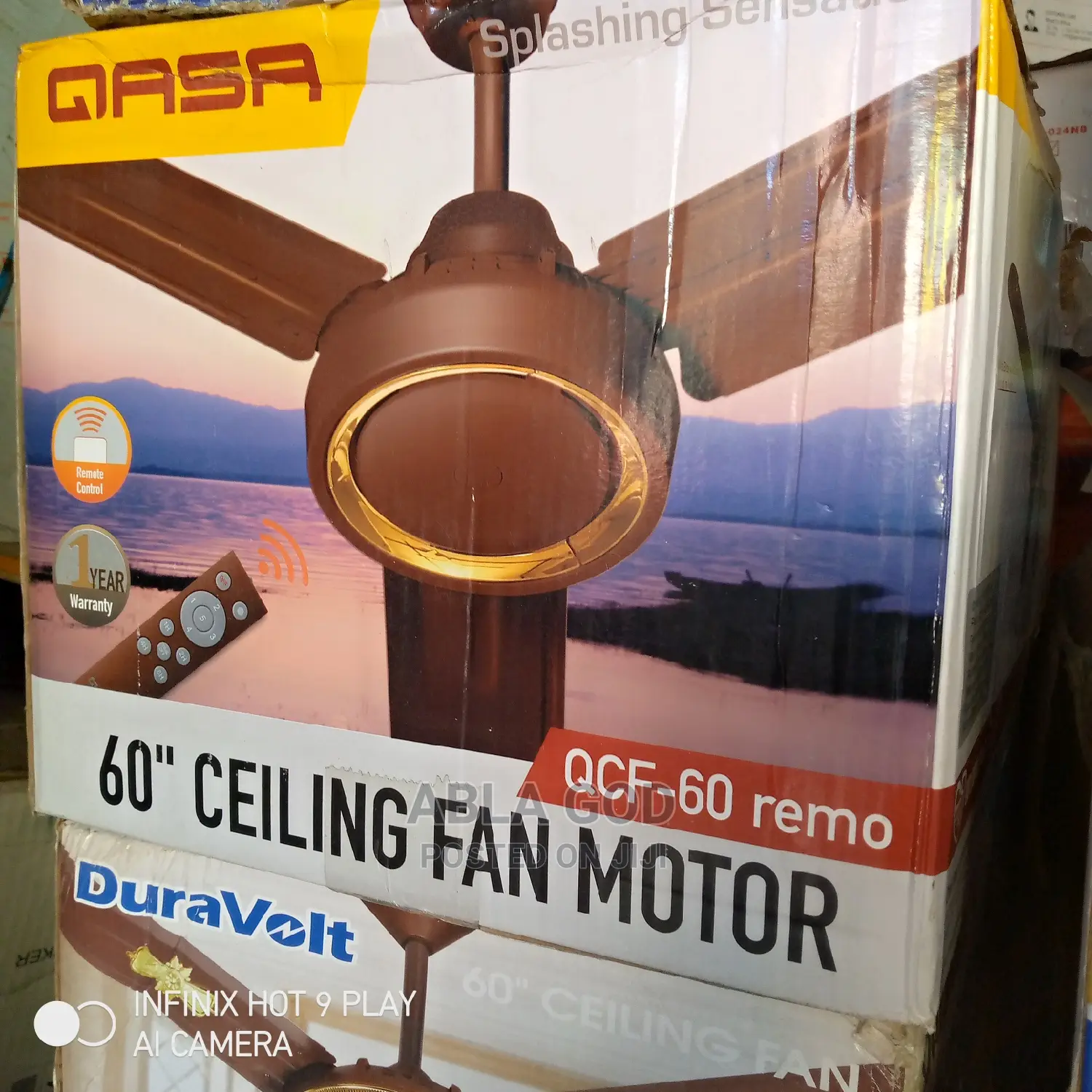 Qasa Giant 60" Ceiling Fan With Remote Control