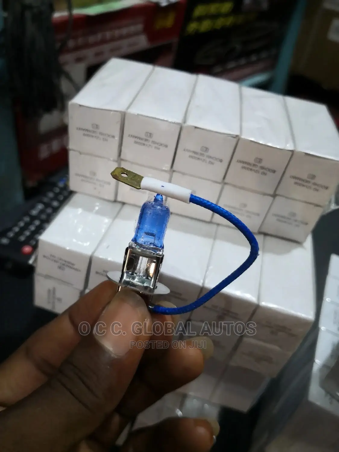 For Lamp Bulb H3 Bosch Blue Glass 12v