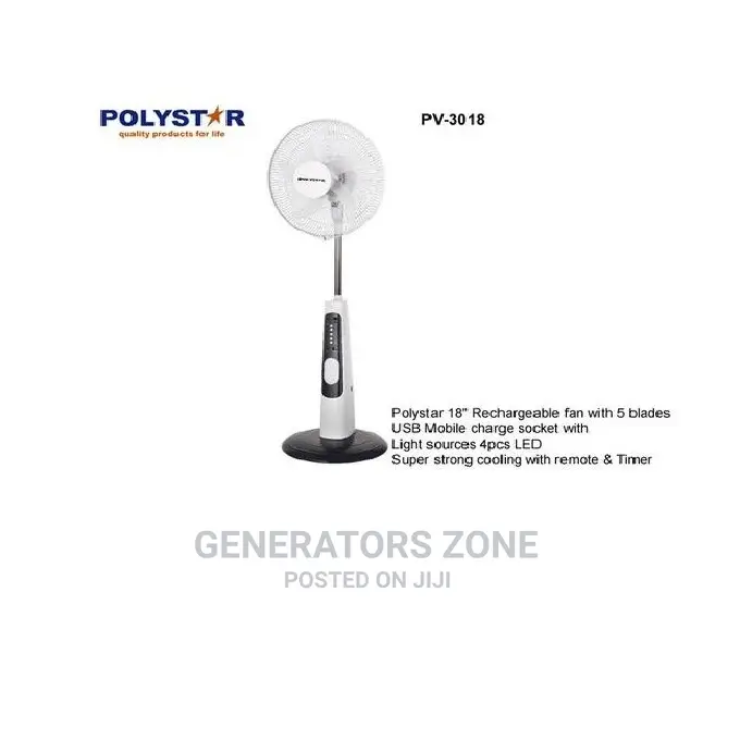 Pv-3018 18'' Rechargeable Fan Polystar
