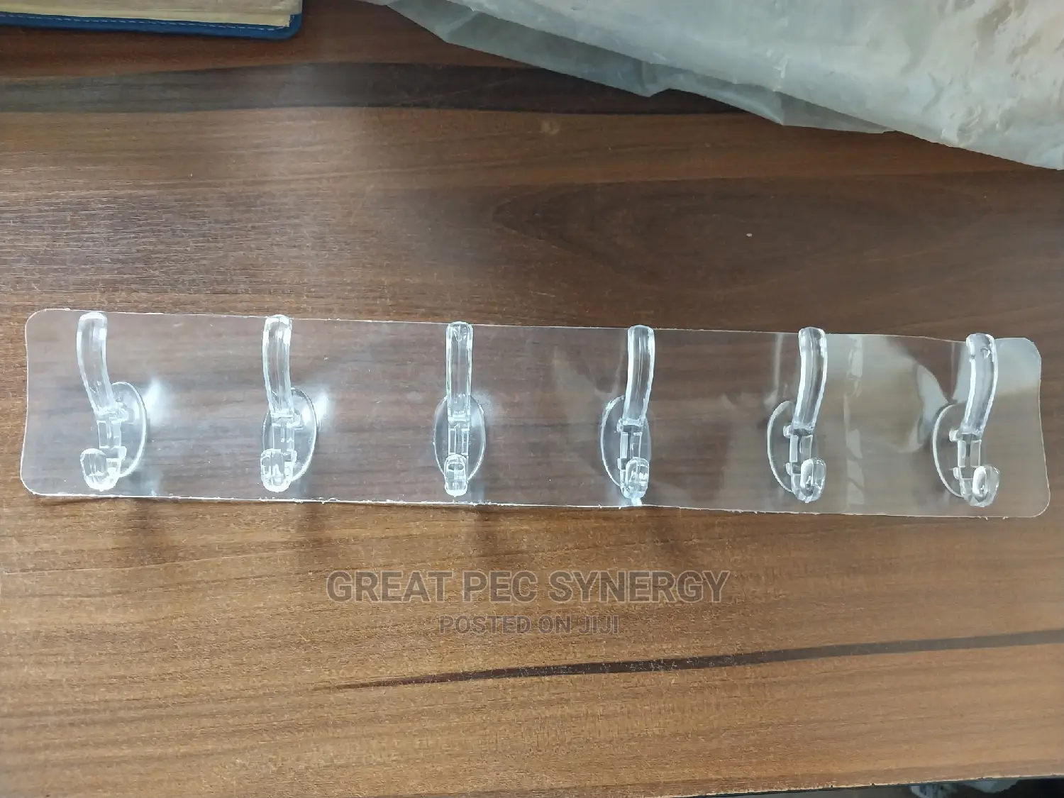 Strong Adhesive 6 in 1 Wall Stick Hook - Long Transparent