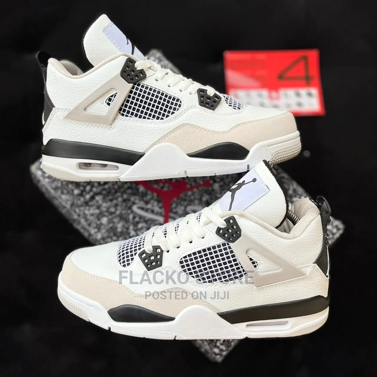 Original Air Jordan 4 Retro Military Black Sneaker Available