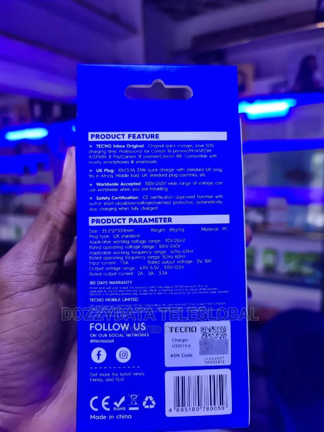Tecno 33W Follow Come Charger U330tka