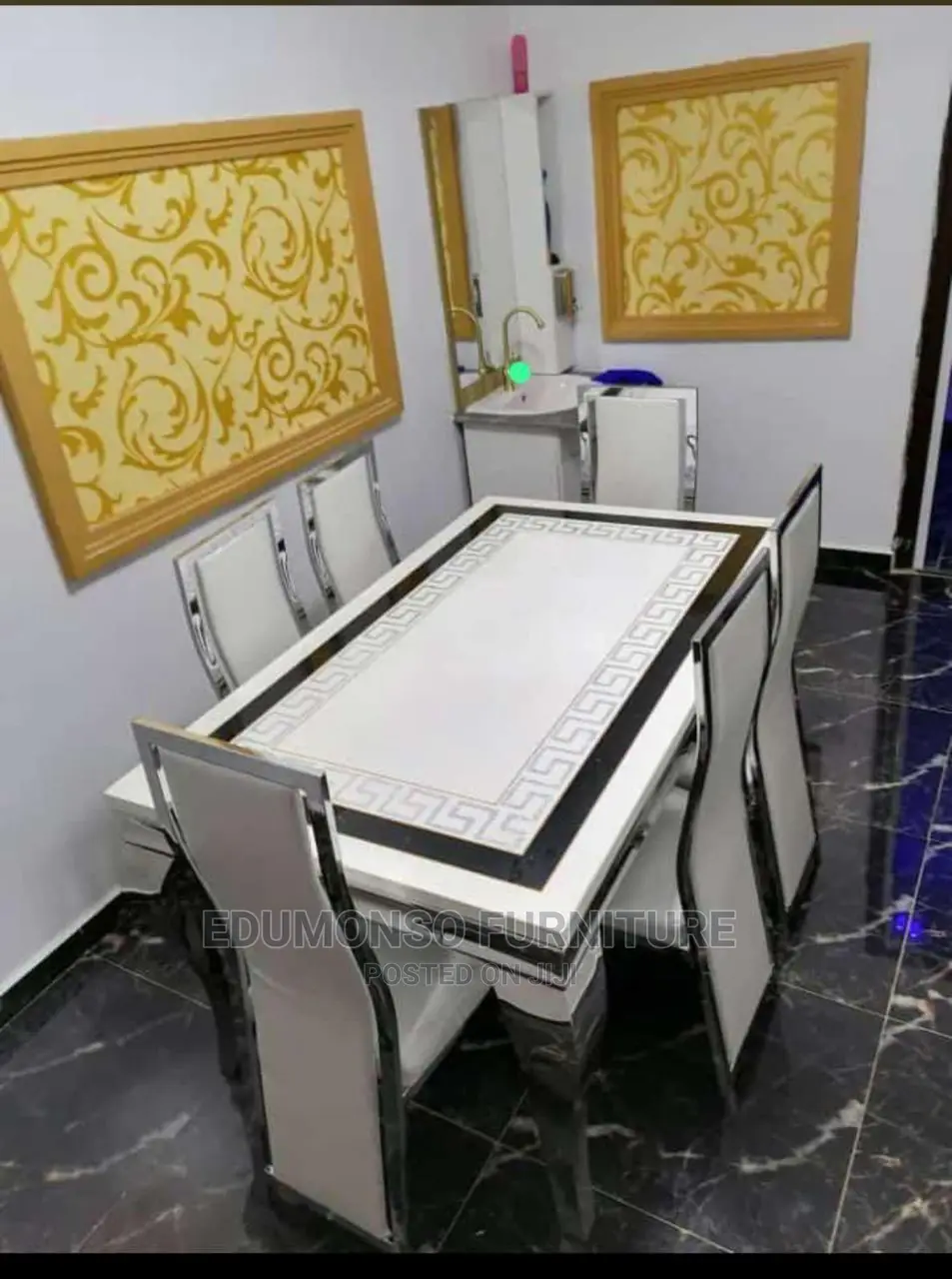 Versace Top Dinning Table 6 Chair's