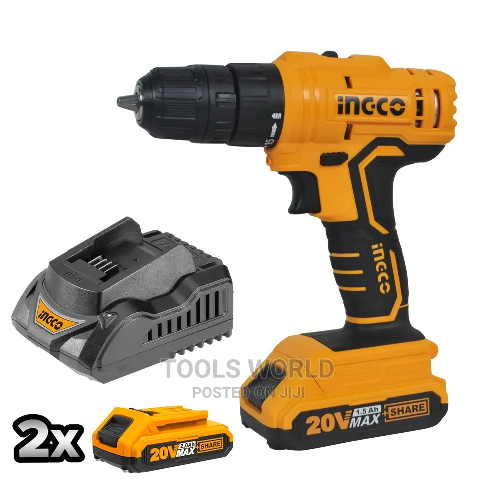 Ingco Lithium-Ion Cordless Drill 20v (1.5ah) X2