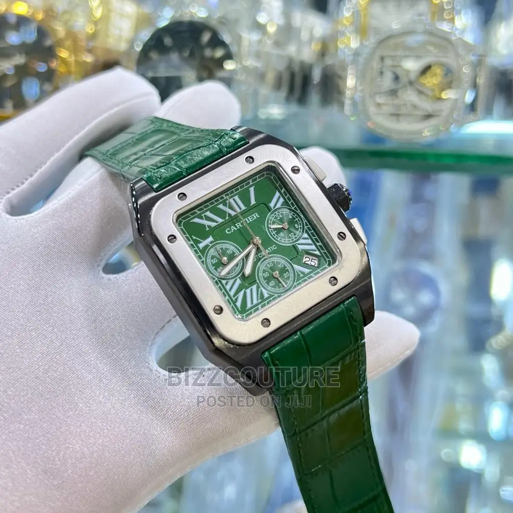 Original CARTIER GREEN DIAL Leather Strap Available in Store