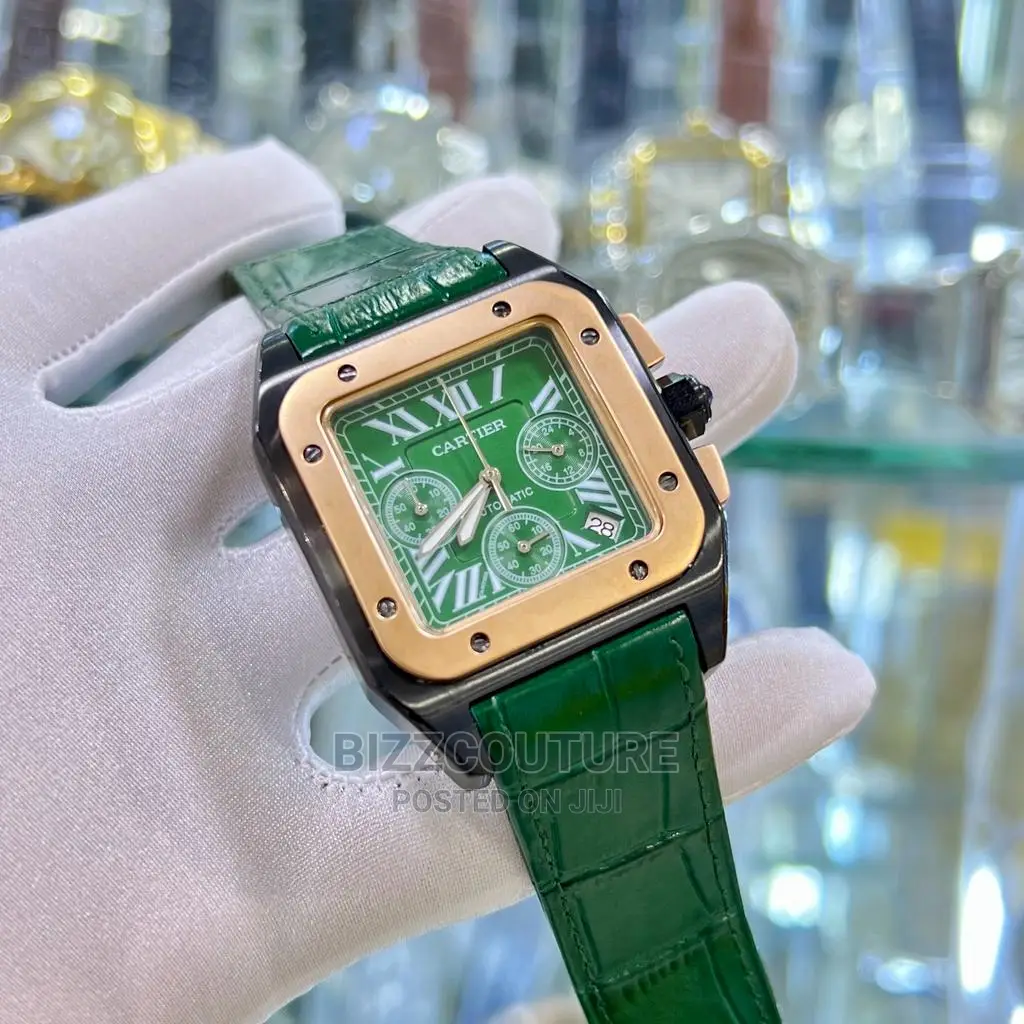Original CARTIER GREEN DIAL Leather Strap Available in Store